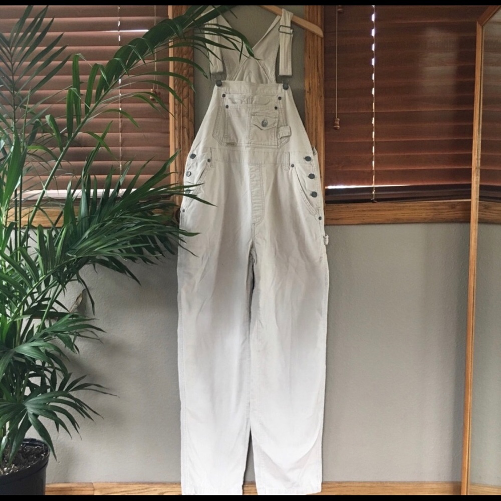 Vintage cream colored overalls